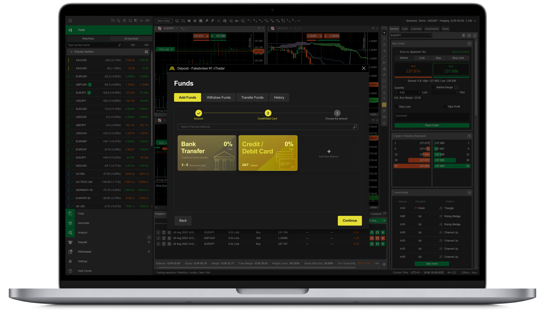 Deposit screen web example 1